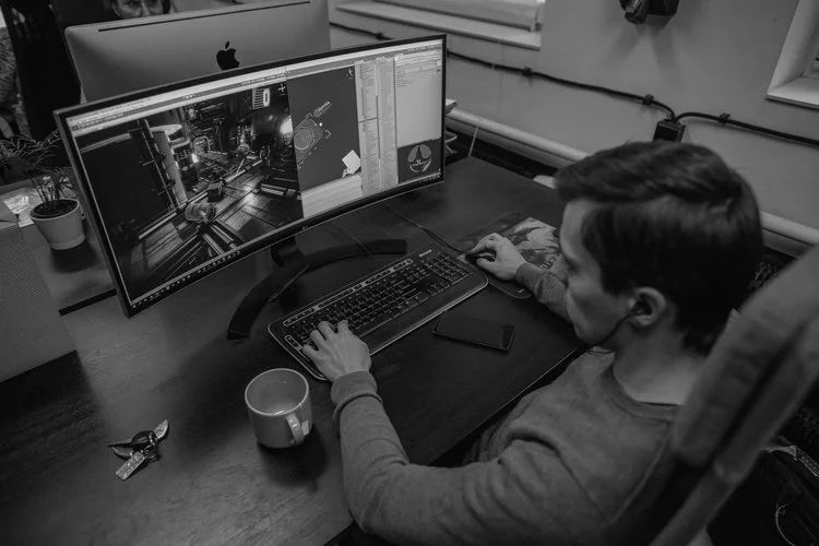 Reviewing shots at the monitor